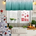 thumbnail image 6 of Teal Green Ombre Valances for Windows, Decorative Rod Pocket Window Valance Curtains, Contemporary Gradient Abstract Art Short Curtain Drapes for Kitchen/Bathroom/Living Room, 2 Panels, 42" W x 12" L, 6 of 8
