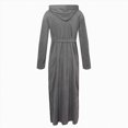 thumbnail image 5 of NOLDARES Men's Bathrobe Lightweight Kimono and Hooded Robes Breathable Bath Robe, Classic Plus Size Robe with Pockets for Shower Spa Lounge & House(H224-Grey), 5 of 8