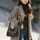 thumbnail image 5 of Bolso bandolera para mujer con doble cremallera | Bolso bandolera de piel vegana de gran capacidad | Correa ajustable para la escuela y viajes | Bolsa organizadora de maquillaje en negro, marrón,, 5 of 6