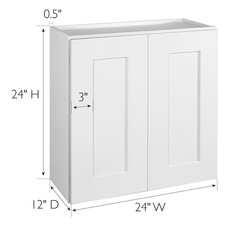 Design House 561571 Brookings Unassembled Shaker Tall Wall Kitchen Cabinet 24x24x12 White