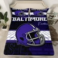 thumbnail image 2 of Erosebridal Sports Twin Sheet Sets Teens, American Football Bedding Twin Size, Black Purple, Baltimore, 3 Pieces (Top Sheet, Fitted Sheet, Pillowcase), 2 of 6