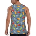 thumbnail image 3 of Fotbe Fruit Ice Cream Pattern Men's Quick Dry Workout Tank Top Gym Muscle Tee Fitness Bodybuilding Sleeveless T Shirt Breathable Workout Shirt-4X-Large, 3 of 9