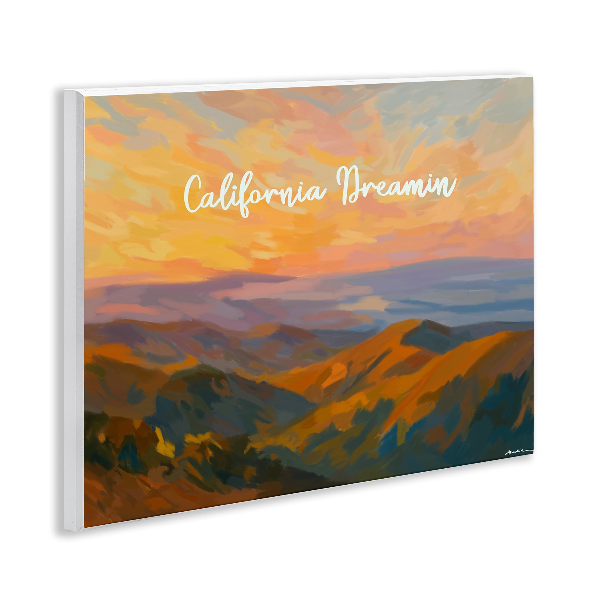 Stupell Industries California Dreamin' Mountains Wall Plaque Art, design by Amelia Noyes