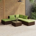 thumbnail image 1 of vidaXL 6 Piece Garden Lounge Set with Cushions Poly Rattan Brown, 1 of 4