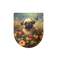 thumbnail image 6 of ZIATUBLES Pug Butterfly Flower Print Universal Fit Toilet Lid Cover with Elastic Edges Washable Reusable Stretchable Fabric for Most Lids Bathroom Decor Accessories, 6 of 6