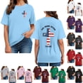 thumbnail image 2 of idosla 250 Anniversary USA Shirt Women's Short Sleeve T-Shirt Patriotic American Flag Eagle Tops 1776-2026 Tshirt Gifts (Dark Gray, M), 2 of 9