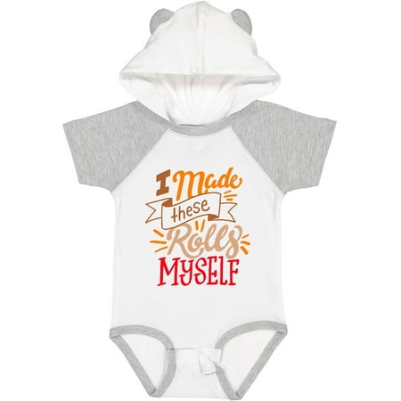 

Inktastic Thanksgiving I Made These Rolls Myself with Banner Gift Baby Boy or Baby Girl Bodysuit