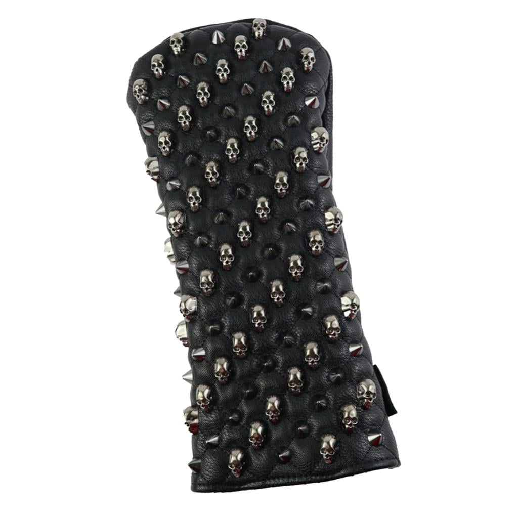 funtasica Golf Putter covers for head, Synthetic Leather golf Covers & Skull Rivet Design - Compact & Portable
