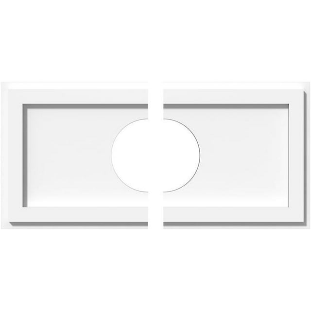 Ekena Millwork CMP20X10RE2-05000 5 in. ID x 7 in. Rectangle Architectural Grade PVC Contemporary Ceiling Medallion - 2 Piece