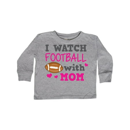 

Inktastic I Watch Football with My Mom Gift Toddler Toddler Girl Long Sleeve T-Shirt