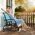 thumbnail image 4 of Outsunny Patio Double Glider Outdoor Steel Sling Fabric Gliding Bench Blue, 4 of 10