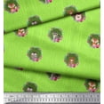 thumbnail image 2 of Soimoi Green Rayon Fabric Wreath & Animals Tribal Print Sewing Fabric Yard 42 Inch Wide, 2 of 3