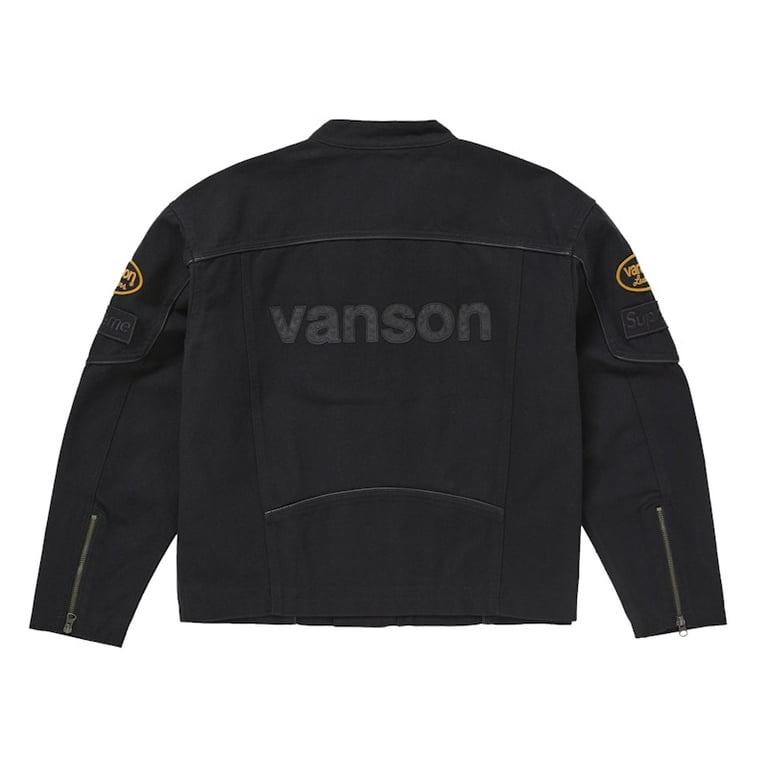 Supreme Men's Vanson Leathers Cordura Cotton Jacket Black, from