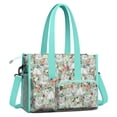 thumbnail image 2 of Teacher Tote Bag,Maltese Dog and Flower Floral Teacher Utility Tote Bag,Large Work Tote Bags for Women with Multiple Pockets,Top Zipper Closure,13.8x10.6x6.7 Inch, 2 of 5