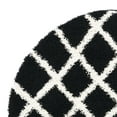 thumbnail image 3 of SAFAVIEH Dallas Jerrie Geometric Shag Area Rug, Black/Ivory, 6' x 6' Round, 3 of 6