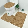 thumbnail image 2 of Brown Christmas Pattern Bathroom Rugs Sets 3 Piece,Toilet Cover Set,Absorbent Non Slip Bathroom Mats Sets with U-Shaped Contour Rug Toilet Rug Set, 2 of 5