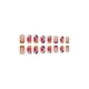 thumbnail image 3 of French Tip Press on Nails Short Square Fake Nails Nude Pink False with Flower, 3 of 5