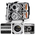 thumbnail image 4 of AKKON - For 2007-2013 14 Silverado 1500/ 2500HD/ 3500HD Pickup Chrome Clear [Dual Ring] LED Projector Headlights LH+RH Pair, 4 of 7