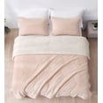 Chezmoi Collection Wynne 3Piece Double Sided Sherpa Comforter Set King, Reversible