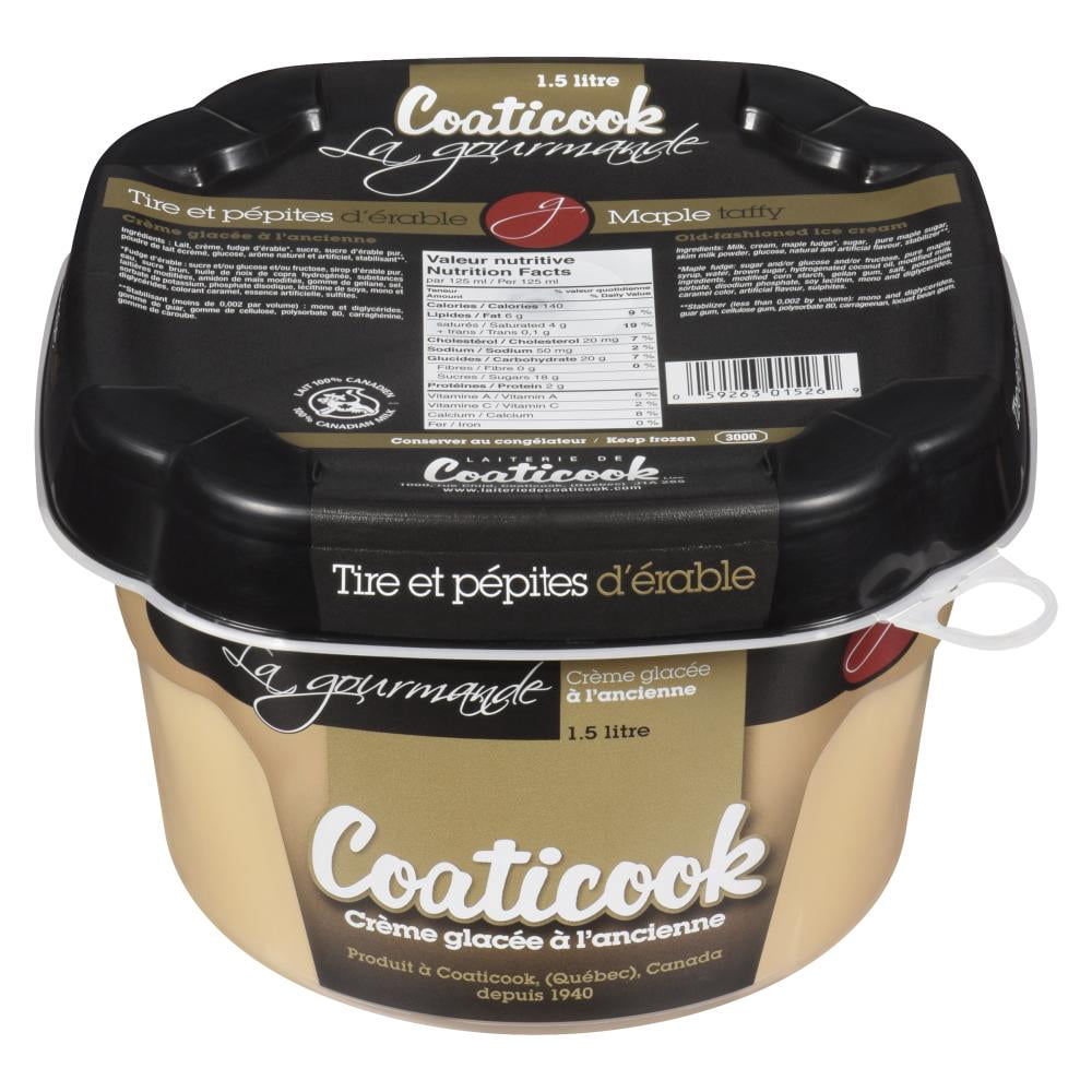 Maple Taffy Coaticook La Gourmande Ice Cream Peanut-Free, Gluten Free, Coatck Maple taffy