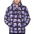 thumbnail image 2 of Bingfone flower Skull rose Men's Drawstring Hoodie Long Sleeve Pocket Sweatshirts-Large, 2 of 6