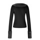 thumbnail image 5 of Puntoco, cárdigan de manga larga de nuevo estilo de invierno para mujer, cuello de lana de Color sólido, abrigo de suéter de un solo pecho tejido Sexy Puntoco Puntoco-3920, 5 of 5