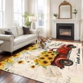 thumbnail image 2 of 8x10 Area Rugs for Living Room, Sunflower Truck Non Slip Area Rugs for Kitchen Bedroom Entryway, Yellow Floral Summer Botanical Elegant Pastoral Washable Carpet Runner Rug Floor Mats for Bedroom, 2 of 8