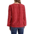 thumbnail image 6 of WIHOLL Long Sleeve Blouses for Women Flower Lace Crochet Shirts Business Casual Fall Eyelet Tops, 6 of 11