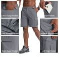 thumbnail image 4 of FEN AI Hiking Fishing Shorts for Men Multi Pockets Cargo Work Shorts Elastic Waist Casual Short Outdoor Wear Grey, 4 of 9