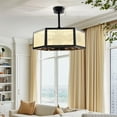 thumbnail image 4 of Neira 27 in. 6-Light Indoor Matte Black and Woven Rattan Finish Ceiling Fan with Light Kit, 4 of 5