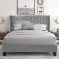 thumbnail image 6 of Nathaniel Home Aliyah Velvet Upholstered Wingback Tufted Platform Bed, Queen, 6 of 6