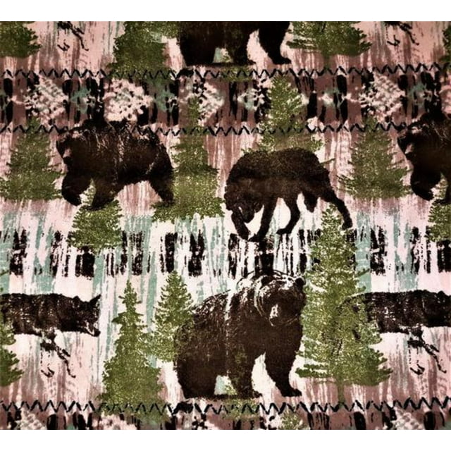 Handmade Valance, Curtain Panel, or Pillow Cover Wildlife Bears/Wolves Flannel