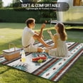 thumbnail image 4 of Turquoise Red Boho Outdoor Rug 5x8 Ft - Reversible Patio Rug Outdoor Camping Rugs, Southwestern Ethnic Aztec Retro Geometric Indoor Outdoor Area Rugs, Non-Slip Outdoor Carpet Runner for Deck/Porch, 4 of 8
