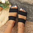 thumbnail image 4 of Summer Women Sandals Flat Heel Open Toe Slip-on Summer Casual Shoes Women's Fashionable Leisure Summer Solid Color Beach Sandals, 4 of 9