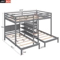 thumbnail image 4 of Harper & Bright Designs Full XL Over Twin & Twin Wood Bunk Bed with Built-in 4 Shelves and Ladder for Kids Teens Aldult, 4 of 11