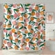 thumbnail image 2 of Cortinas de ducha de tela impermeables con 12 ganchos, estampado de frutas y flores, 180x180 cm, rosa melocotón, 2 of 5