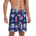 thumbnail image 2 of Balery Wine Glasses And Cocktails Pantalones cortos de pijama de punto de algodón para hombre con cinturilla y bolsillos-X-Large, 2 of 6