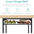 thumbnail image 4 of Songqin 3-Piece Modern Dining Set, Space Saving Dinette for Kitchen, Dining Room, Small Space w/Steel Frame, Built-in Storage Rack - Natural/Black, 4 of 14