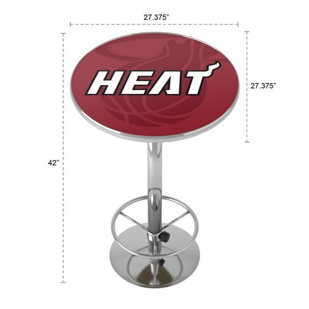 Miami Heat NBA Fade Chrome Pub Table - Red, White