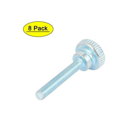 

Carbon Steel Flat Point Knurled Head Thumb Screw Blue M5x30mm 8pcs