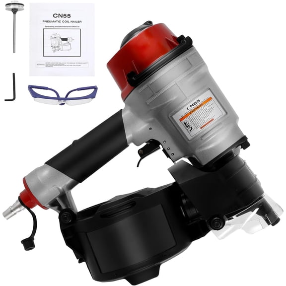 CN55 Pneumatic Siding Nail Gun Fence Nailer, 300 Nail Capacity, Continuous Fire for Wood Pallets, Fences, Packing Boxes