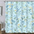 thumbnail image 2 of Blue Shower Curtain, Boho Floral Flower Shower Curtains for Bathroom, Modern Farmhosue Waterproof Fabric Shower Curtain Set with Hooks 72x72 Inch, 2 of 6