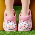 thumbnail image 5 of Toddler Kids Cute Cartoon Animal Clogs with Adjustable Heel Strap Closed Toe Slide Sandals, Summer Lightweight Slippers for Boys Girls Indoor Outdoor Pink 3.5-4 Years, 5 of 6