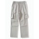 thumbnail image 5 of Ceisia Men Solid Color Multi Pocket Button Work Pants Outdoor Casual Gift Loose Trousers, 5 of 9