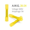 thumbnail image 3 of Wirefy 150 PCS Heat Shrink Butt Connectors Yellow 26-24 AWG - Smaller Diameter Marine Grade Butt Connectors - Wire Butt Splice Connectors - Electrical Waterproof Heat Shrink Butts, 3 of 6