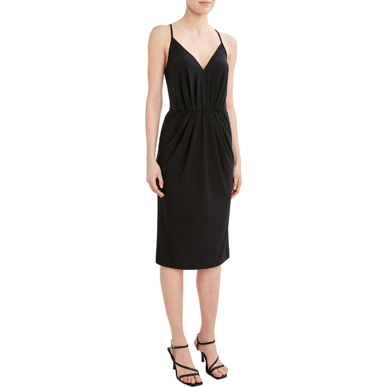 Bcbg faux wrap midi dress discount