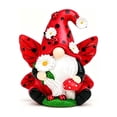 thumbnail image 2 of Kmonabie Resin Garden Gnome Ornament Set, 3 Miniature Fairy Gnome Statues with Insect Floral Details, Small Tabletop Planter Decor for Indoor Outdoor Fairy Garden Scene, Red, 2 of 7