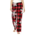thumbnail image 2 of Goofa Snowflakes On A Buffalo Plaid Printed Soft Pajama Pants for Women, Wide Leg Comfy Casual Lounge Yoga Pants-X-Large, 2 of 9