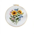 thumbnail image 1 of Embroidery Kits for Beginners Hand Embroidery Colorful Flower Plant Diy Kits with Embroidery Hoops Needles Threads, 1 of 8