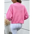 thumbnail image 6 of Pearl Beaded Drop Shoulder Duster Cardigan (L, Pink), 6 of 6
